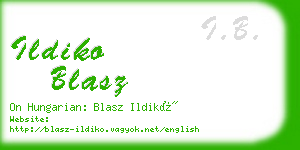 ildiko blasz business card